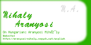 mihaly aranyosi business card